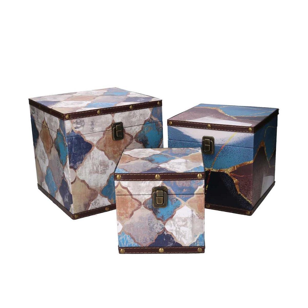Baule Legno Quadrato Decoro Marocco cm.20xh20 | Vacchetti