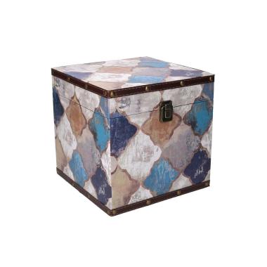 Baule Legno Quadrato Decoro Marocco cm.20xh20 | Vacchetti