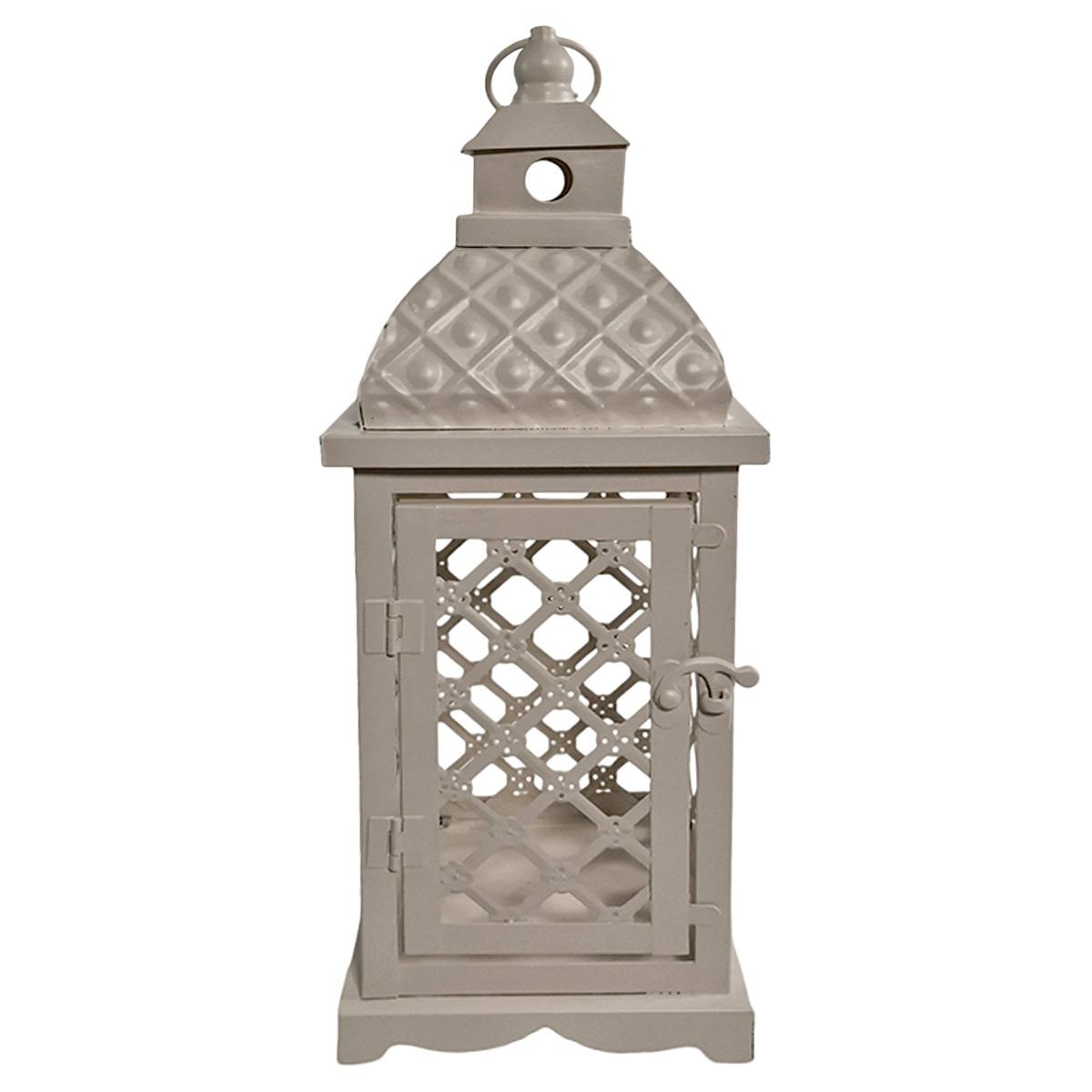 Lanterna cm.13x13xh40 Metallo Beige |Vacchetti