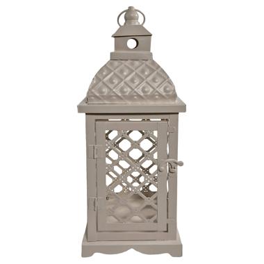 Lanterna cm.13x13xh40 Metallo Beige |Vacchetti