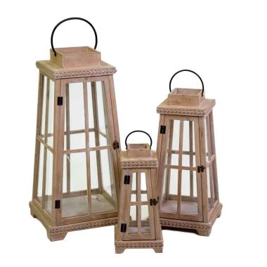 Lanterna cm.35x35xh76 Legno |Vacchetti