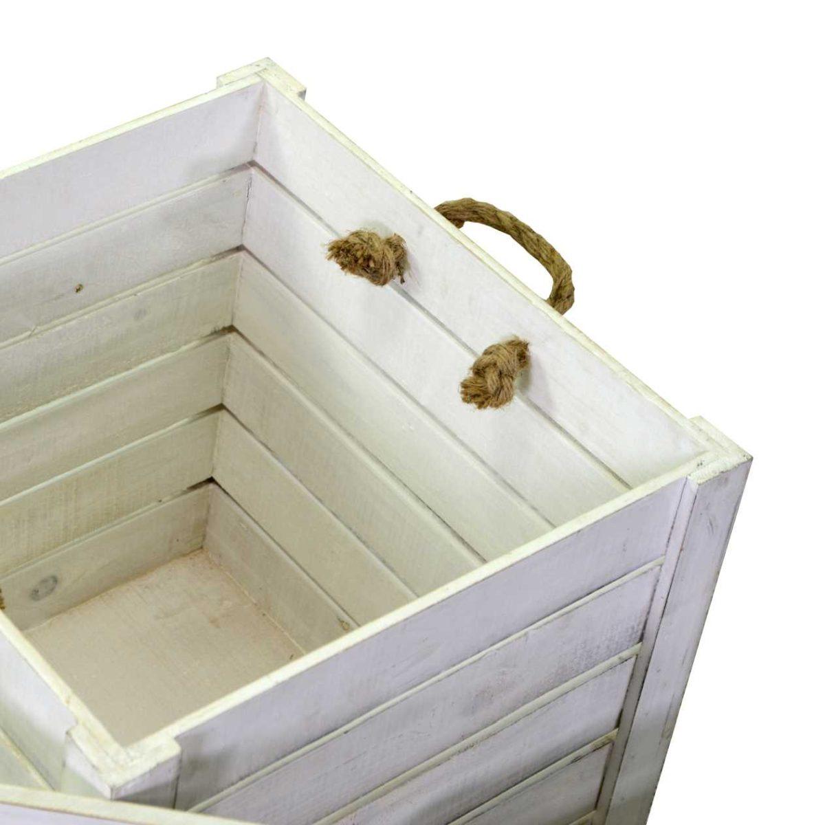 Scatola Portaoggetti Legno Bianca con Coperchio cm.42x42xh43,5 | Vacchetti