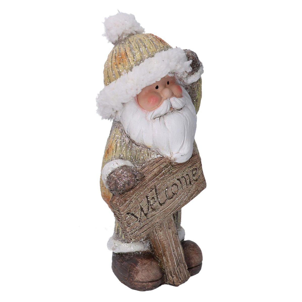 Babbo Natale Resina con Cartello cm.18 |Vacchetti