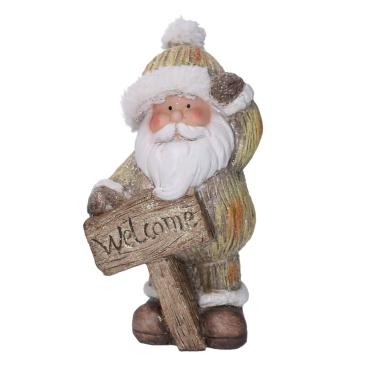 Babbo Natale Resina con Cartello cm.18 |Vacchetti