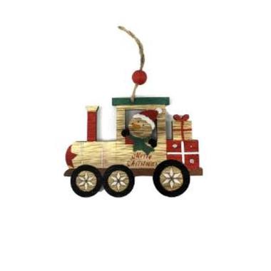 Trenino Legno con Pupazzo di Neve cm.12x21,5