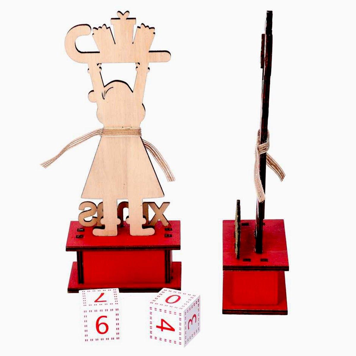 Calendario Avvento Legno conRenna cm.22,5