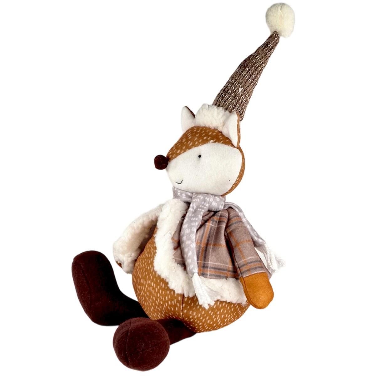 Pupazzo Renna con Sciarpa e Cappello cm.54