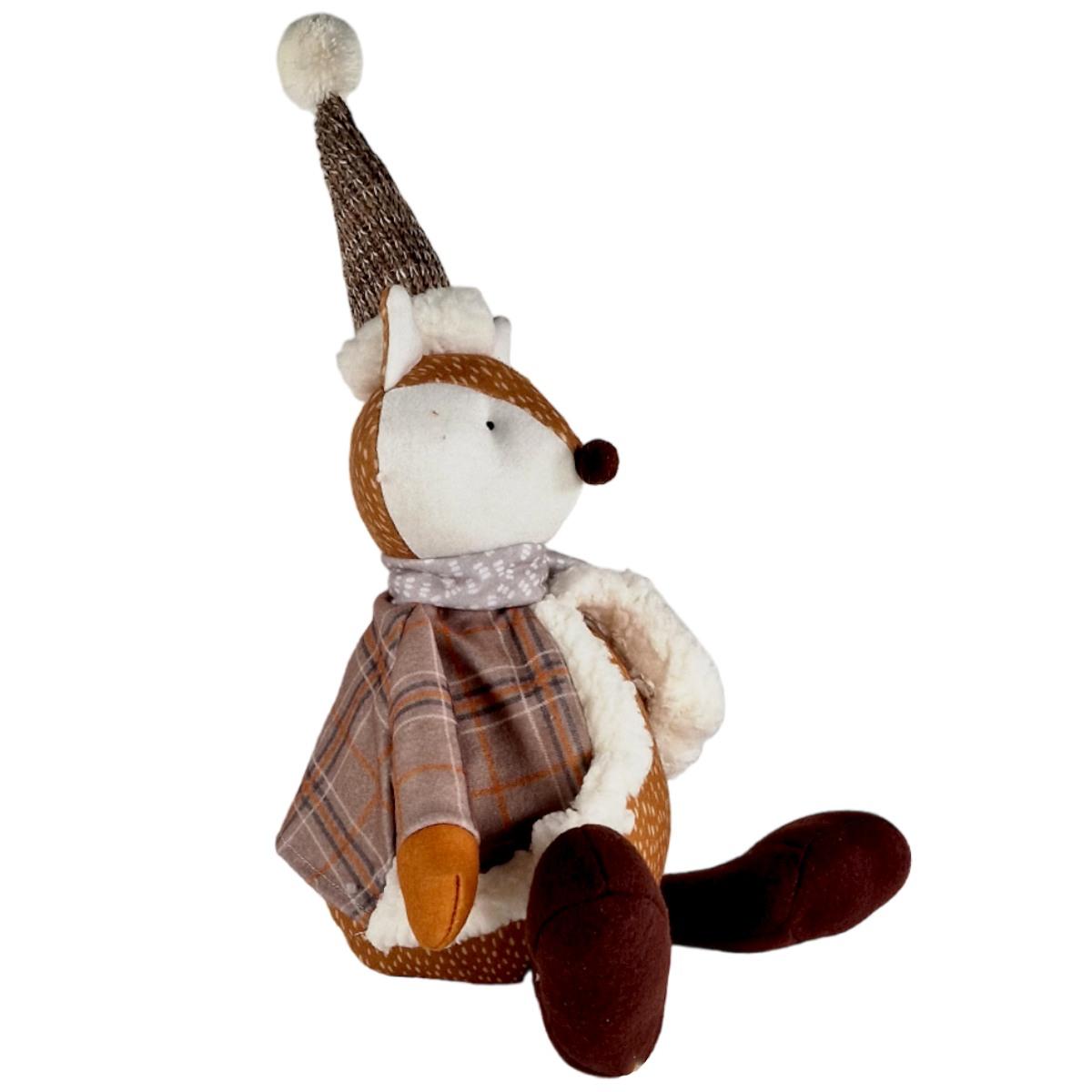 Pupazzo Renna con Sciarpa e Cappello cm.54