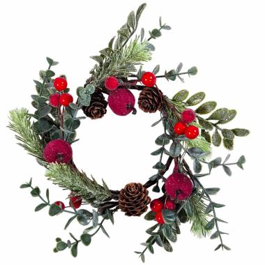 Ghirlanda cm.Ø20 Verde con Bacche |Vacchetti