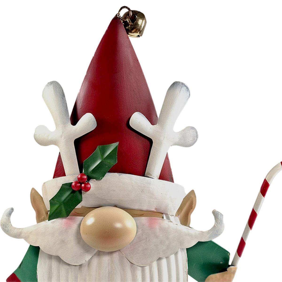 Decorazione Natalizia Babbo Natale Metallo cm.34,5x10xh43 |Vacchetti