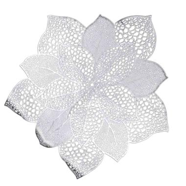 Tovaglietta Natalizia Sottopiatto PVC Fiore Argento cm.44 |Vacchetti
