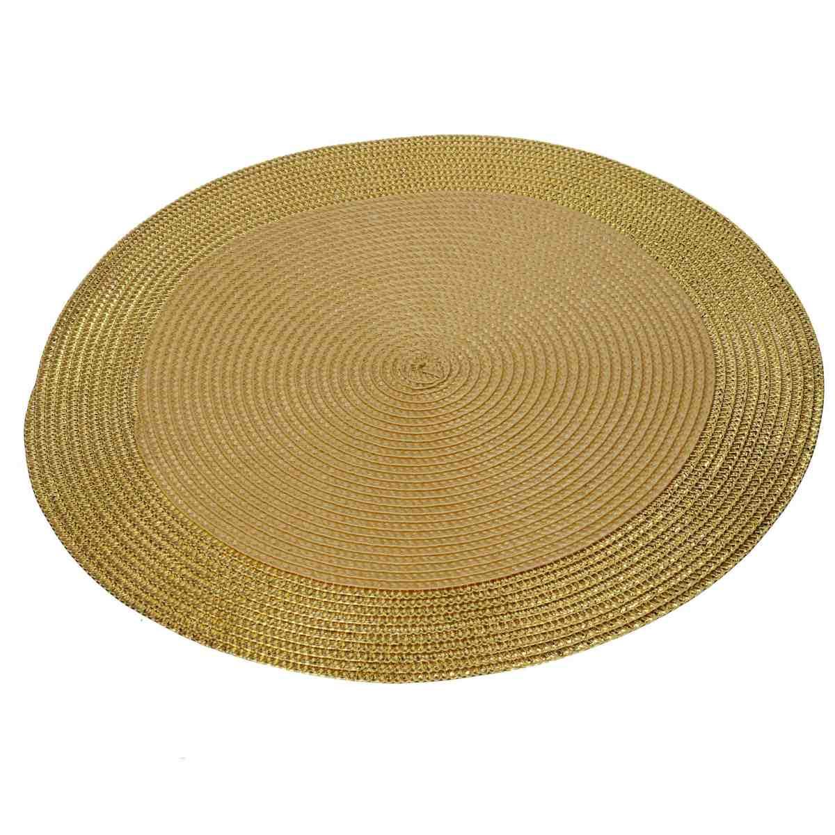 Tovaglietta Natalizia Sottopiatto PVC Oro cm.Ã˜38 |Vacchetti