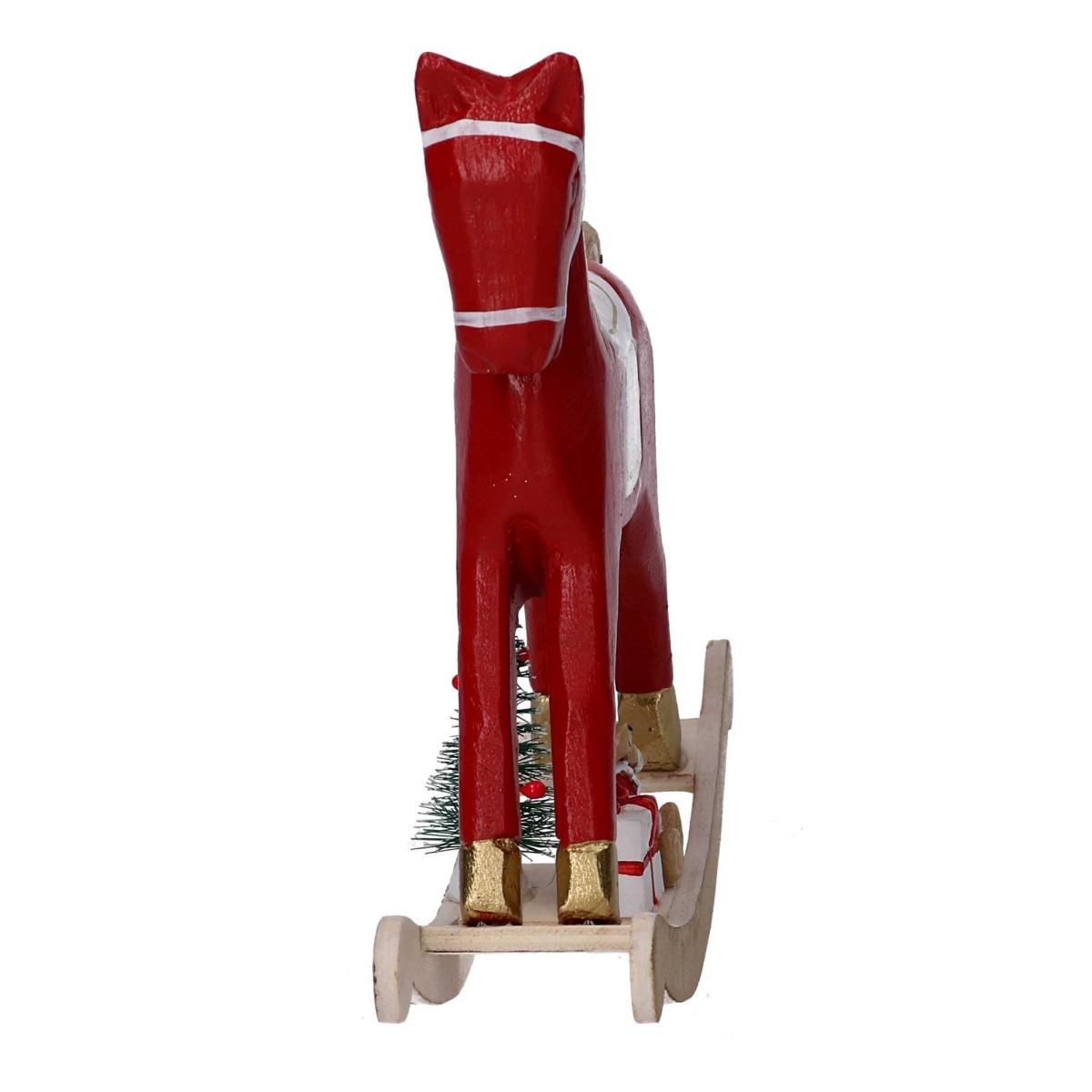 Cavallo a Dondolo Legno Rosso cm.18x5x18 |Vacchetti