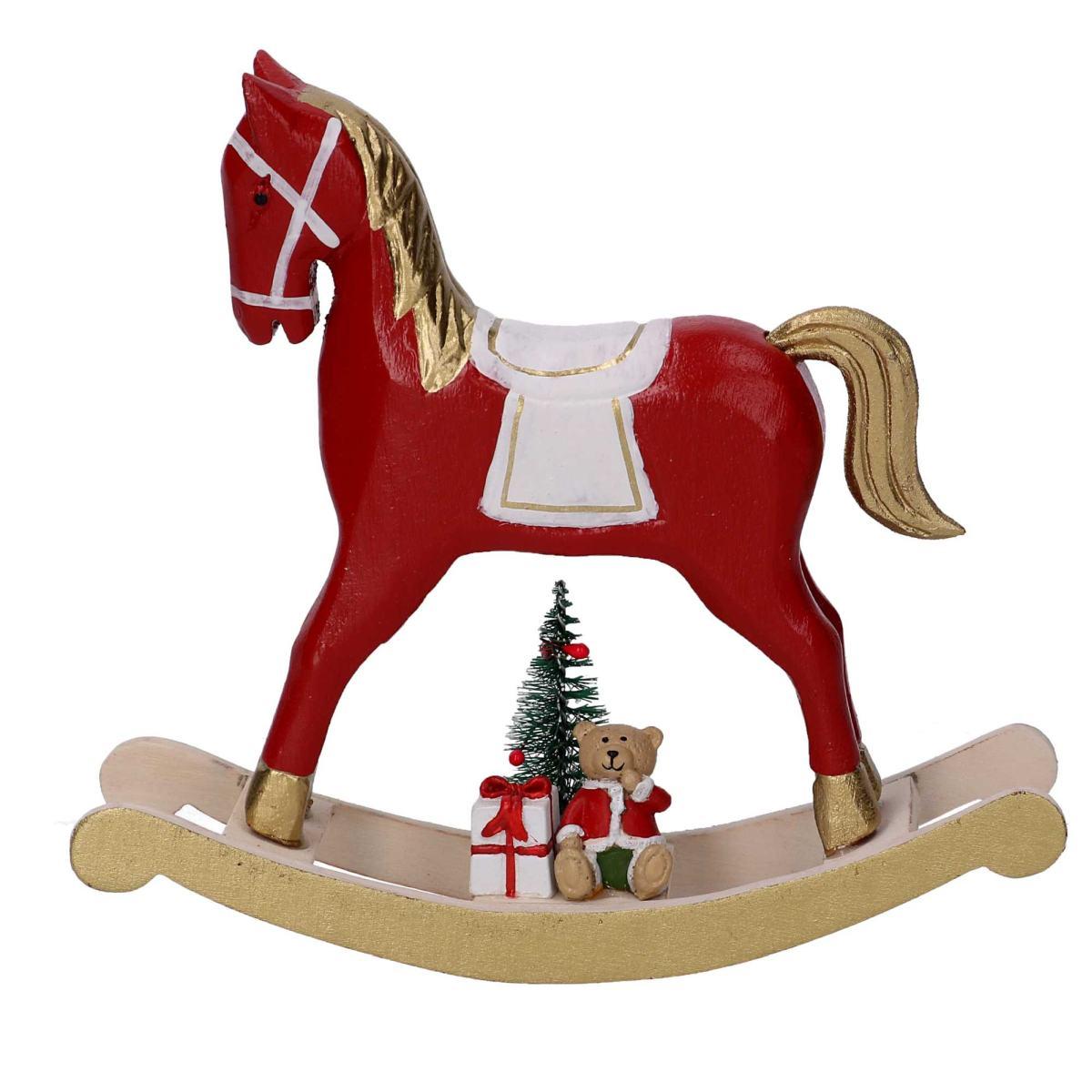 Cavallo a Dondolo Legno Rosso cm.18x5x18 |Vacchetti