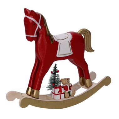 Cavallo a Dondolo Legno Rosso cm.18x5x18 |Vacchetti