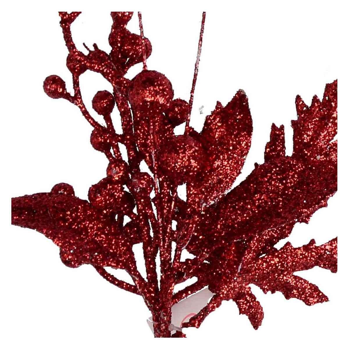 Fiore Natale Rosso Pick con Bacche cm.33 |Vacchetti