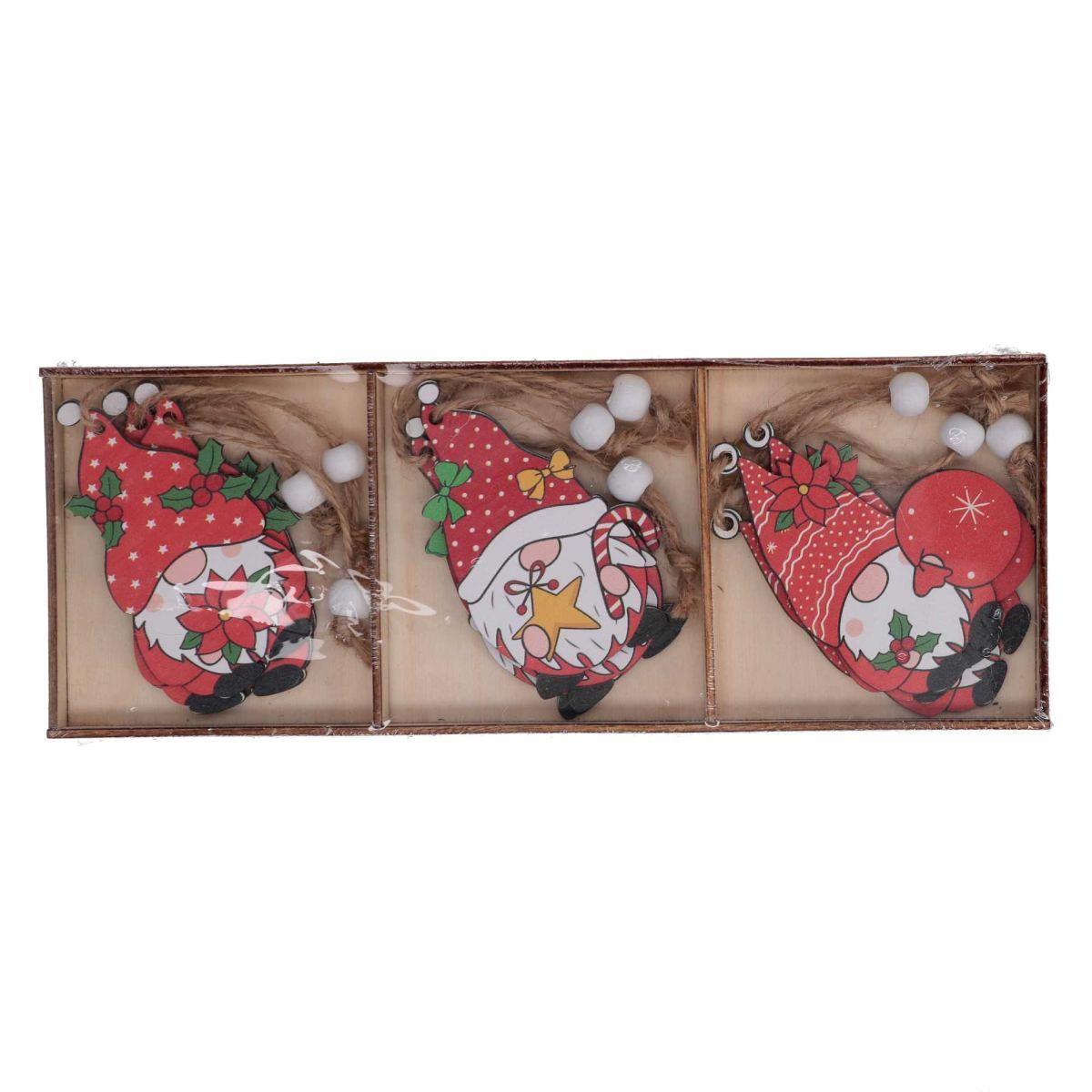 Babbo Natale Legno cm.8 pz.9 |Vacchetti