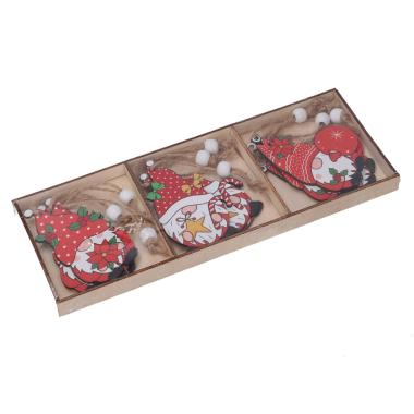 Babbo Natale Legno cm.8 pz.9 |Vacchetti