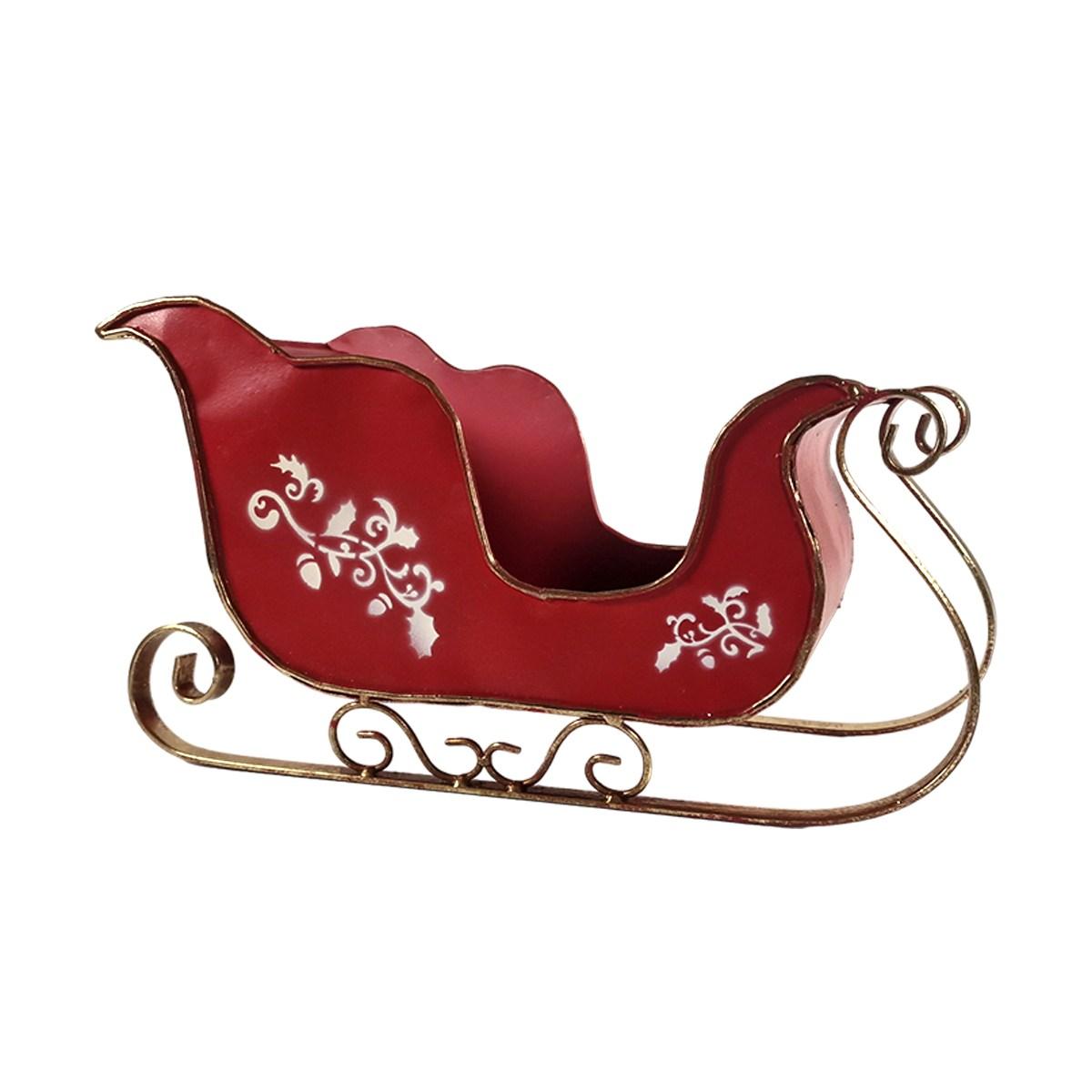 Slitta Metallo Rossa cm.35x17x20 |Vacchetti