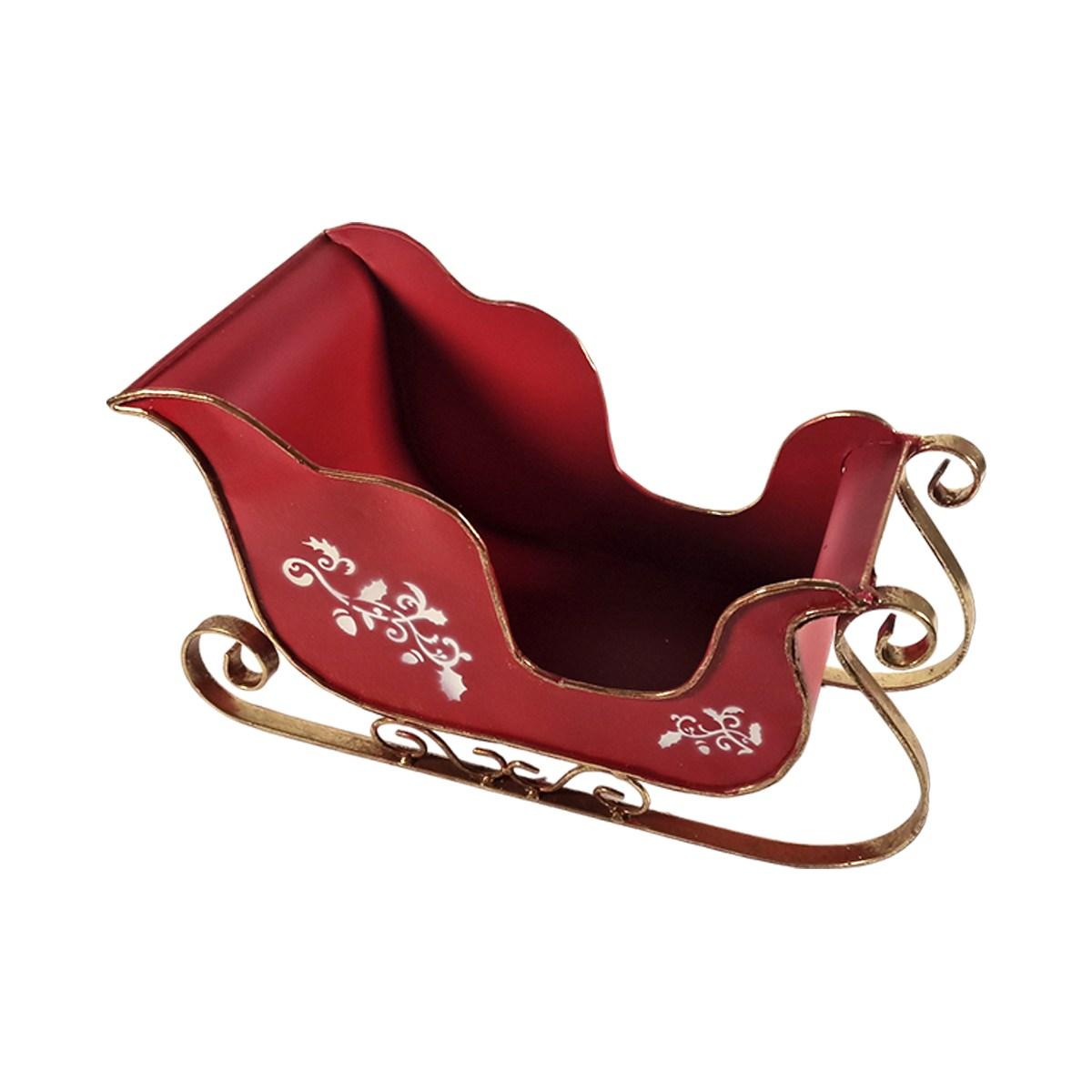 Slitta Metallo Rossa cm.35x17x20 |Vacchetti