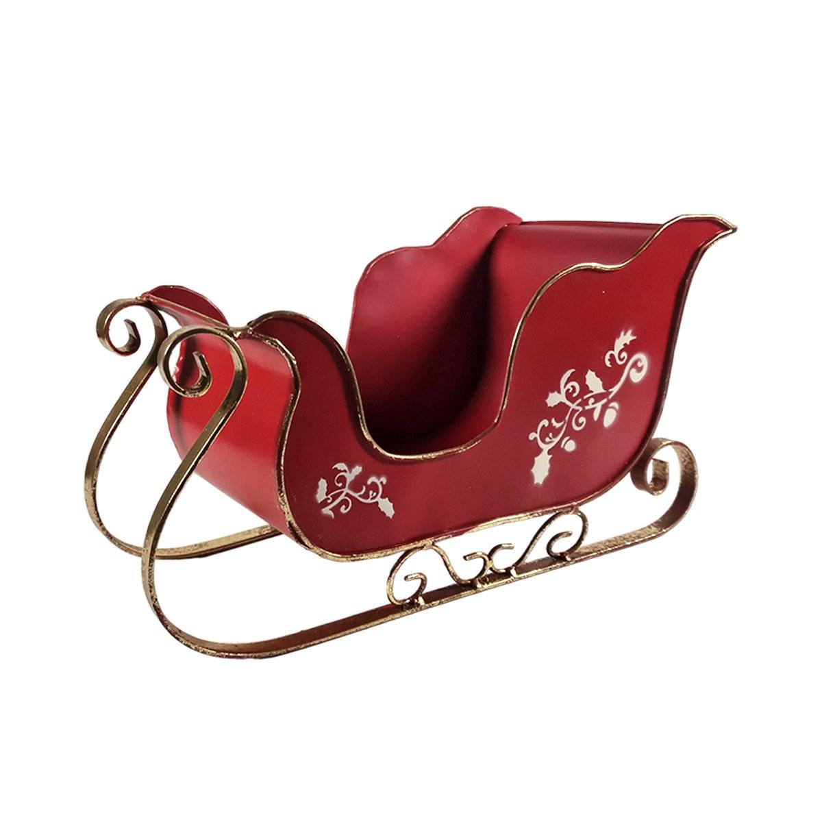 Slitta Metallo Rossa cm.35x17x20 |Vacchetti