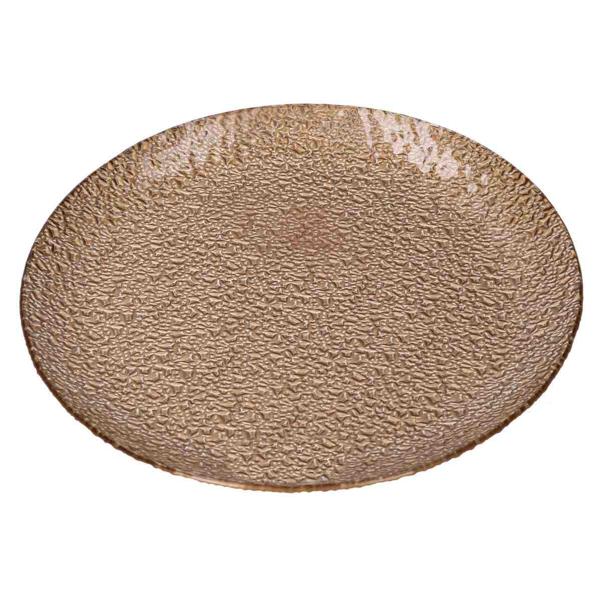Piatto Tavola Vetro Oro cm.Ø15 |Vacchetti