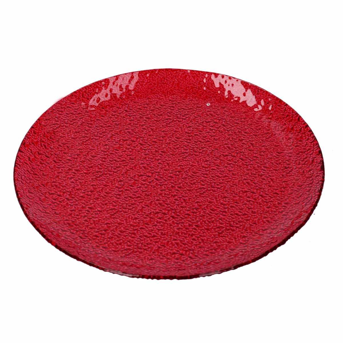 Piatto Tavola Vetro Rosso cm.Ø15 |Vacchetti