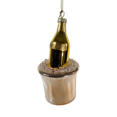 Pallina Natale Vetro Bottiglia Spumante cm.12,5 |Vacchetti