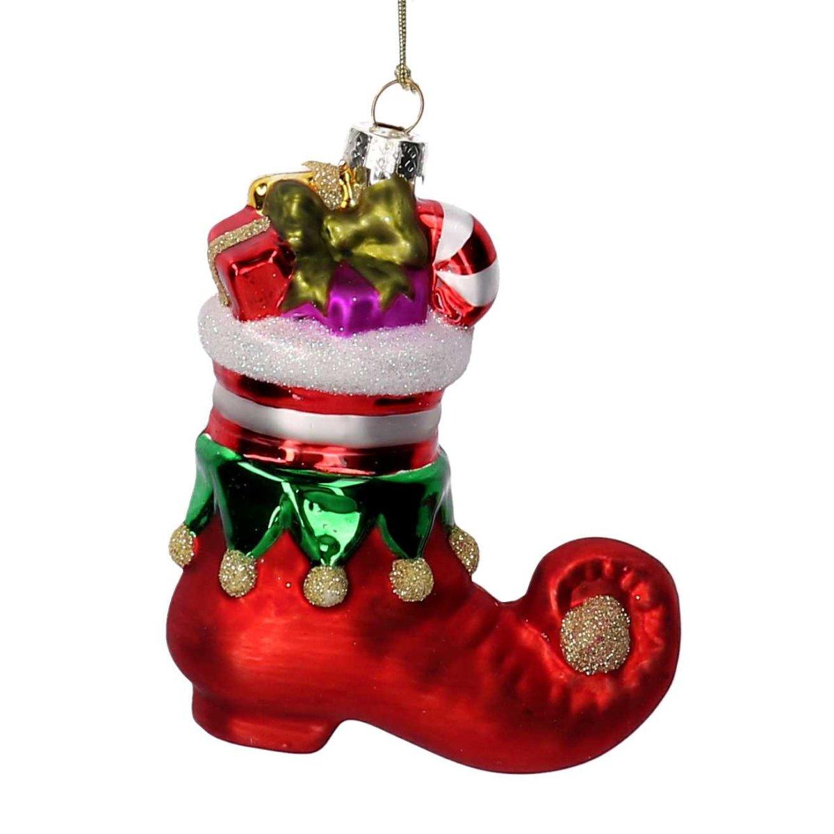 Pallina Natale Vetro cm.10 Calza con Doni |Vacchetti