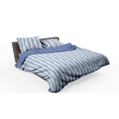 Lenzuola Singole 1 Piazza e Mezza Blu Rattan Set pz.3 | Vacchetti