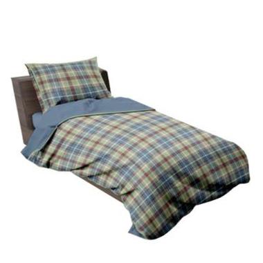 Lenzuola Singole 1 Piazza Tartan Blu Beige Set pz.3 | Vacchetti