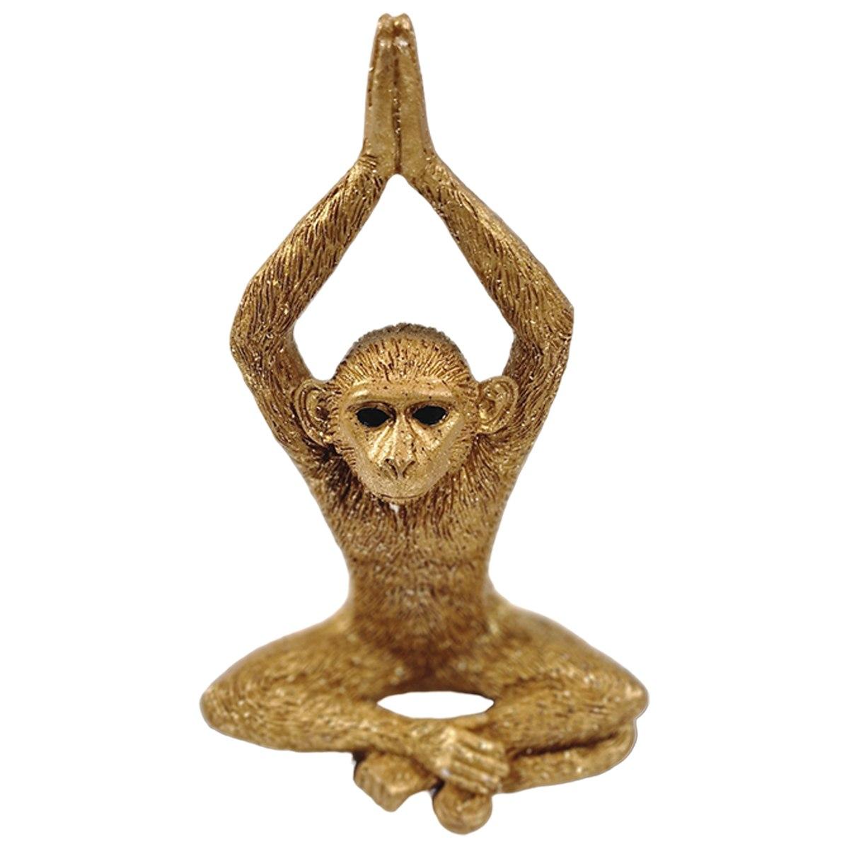 Decorazione Natalizia Resina Scimmia Seduta Oro cm.18 |Vacchetti