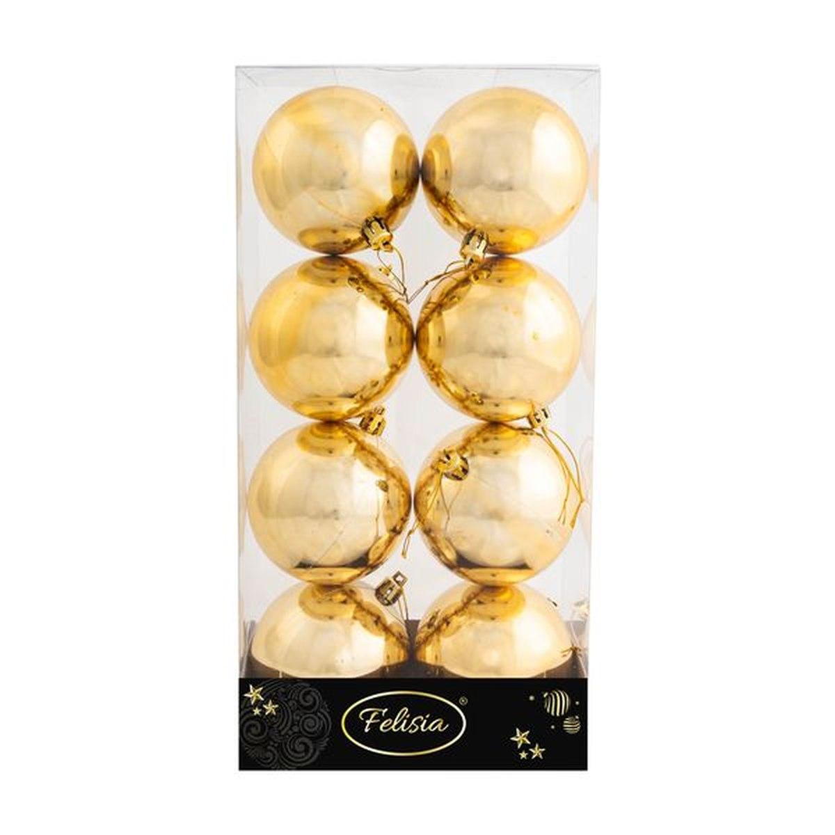 Pallina Natale cm.Ã˜8 Oro Lucido Set pz.8 |Cometa Collections