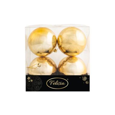 Pallina Natale cm.Ã˜10 Oro Lucido Set pz.4 |Cometa Collections