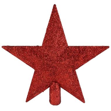 Puntale Albero Natale cm.20 Stella Rossa Glitter |Cometa Collections