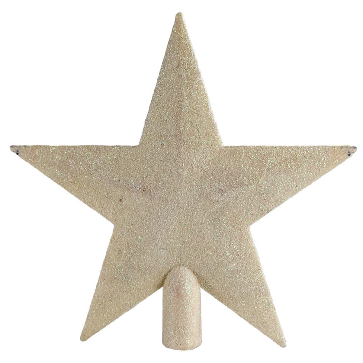 Puntale Albero Natale cm.20 Stella Bianca Glitter |Cometa Collections