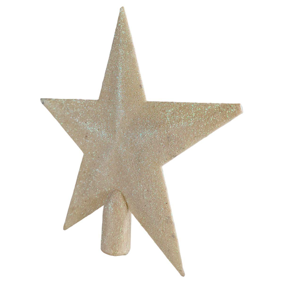 Puntale Albero Natale cm.20 Stella Bianca Glitter |Cometa Collections