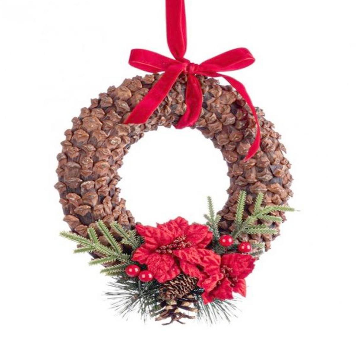 Fuoriporta Legno con Pigne e Bacche cm.24x27 |Bizzotto