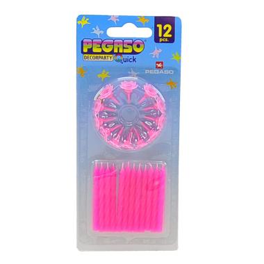 Candelina Compleanno Set pz.12 con B Rosa |M2 Store