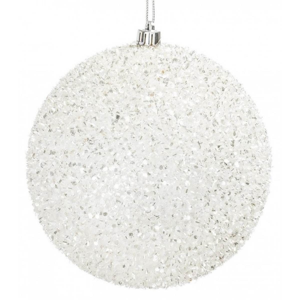 Pallina Natale cm.Ã˜15 Bianca con Glitter |Bizzotto
