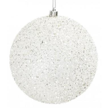 Pallina Natale cm.Ã˜15 Bianca con Glitter |Bizzotto