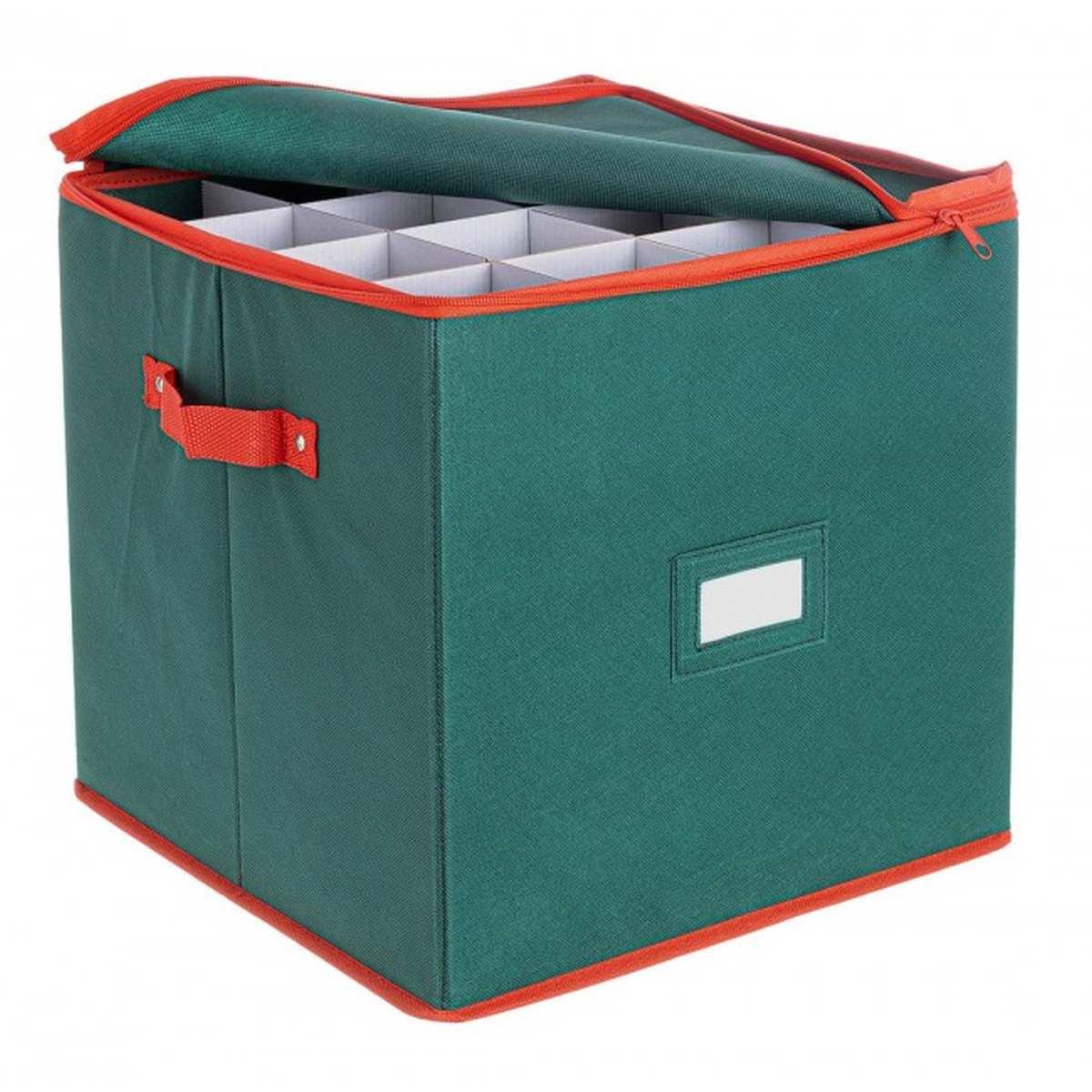 Contenitore Palline Natale Verde con Scomparti cm.33x33 |Bizzotto