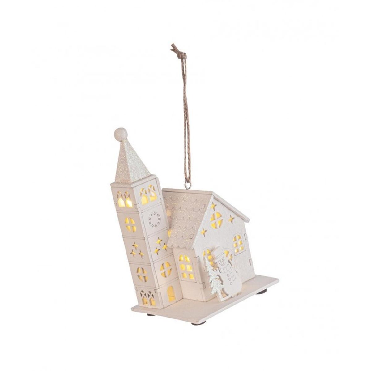 Chiesa Legno cm.14 Con LED |Bizzotto