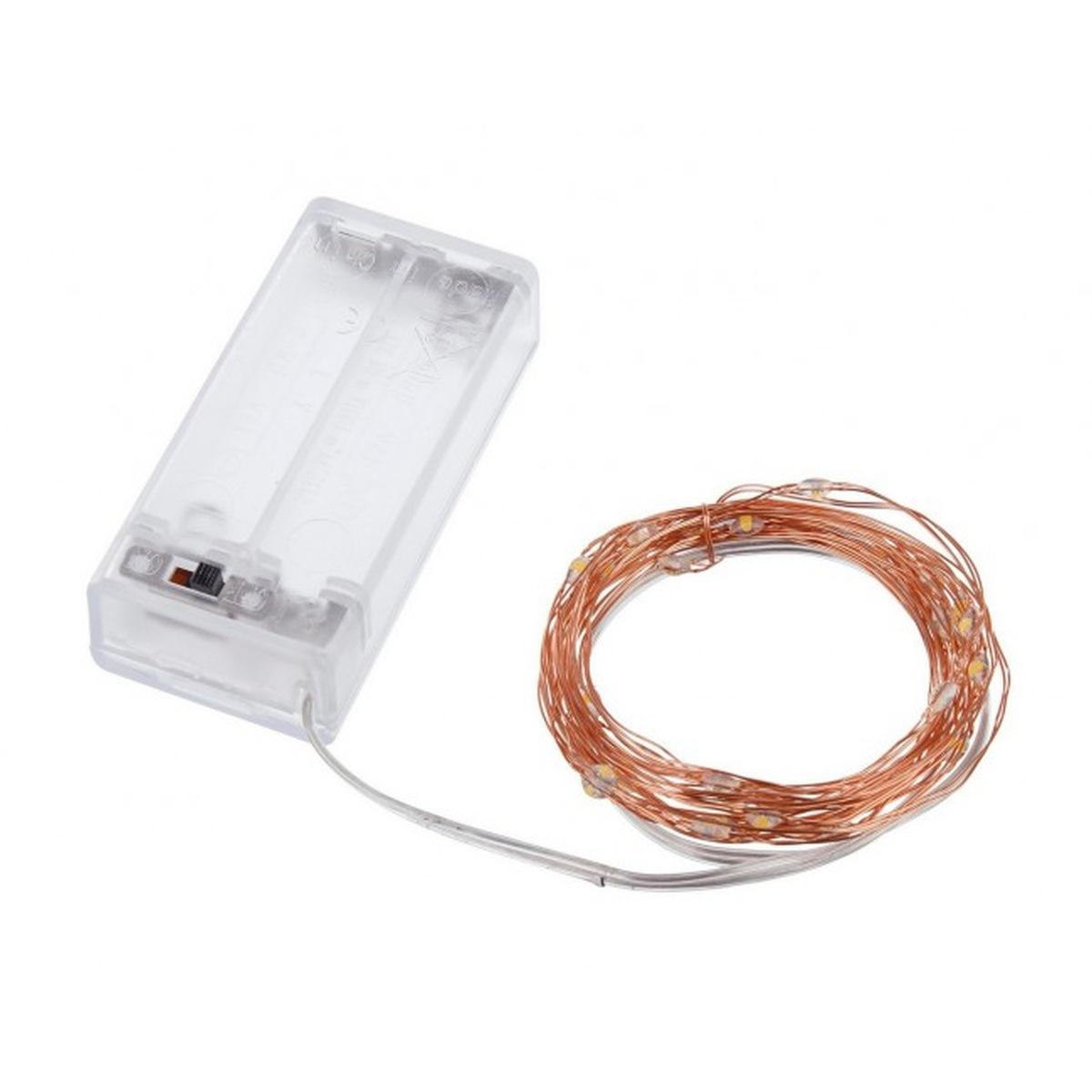 Luci Natale Esterno Batteria LED 30 Micro Copper |Bizzotto
