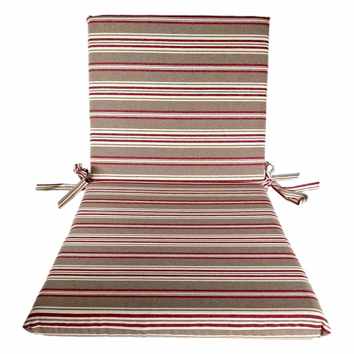 Cuscino Sdraia Rayur Teflon Righe Bordeaux cm.95x45x5 | Alore Casa