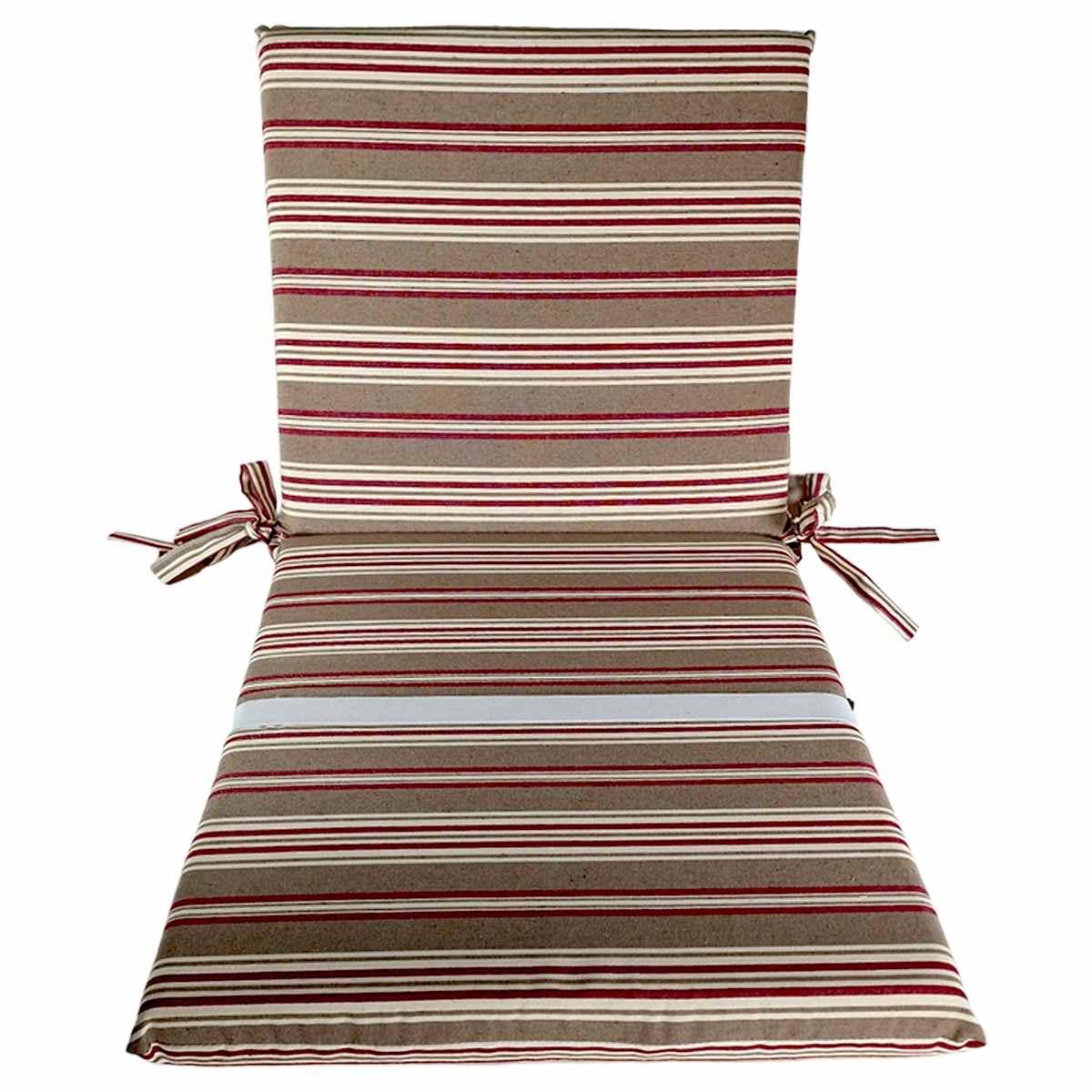 Cuscino Sdraia Rayur Teflon Righe Bordeaux cm.95x45x5 | Alore Casa