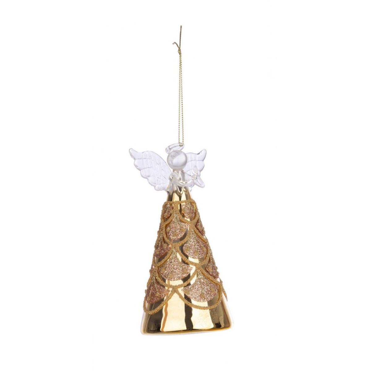 Pallina Natale Vetro cm.14,5 Angelo Oro con Ali |Bizzotto