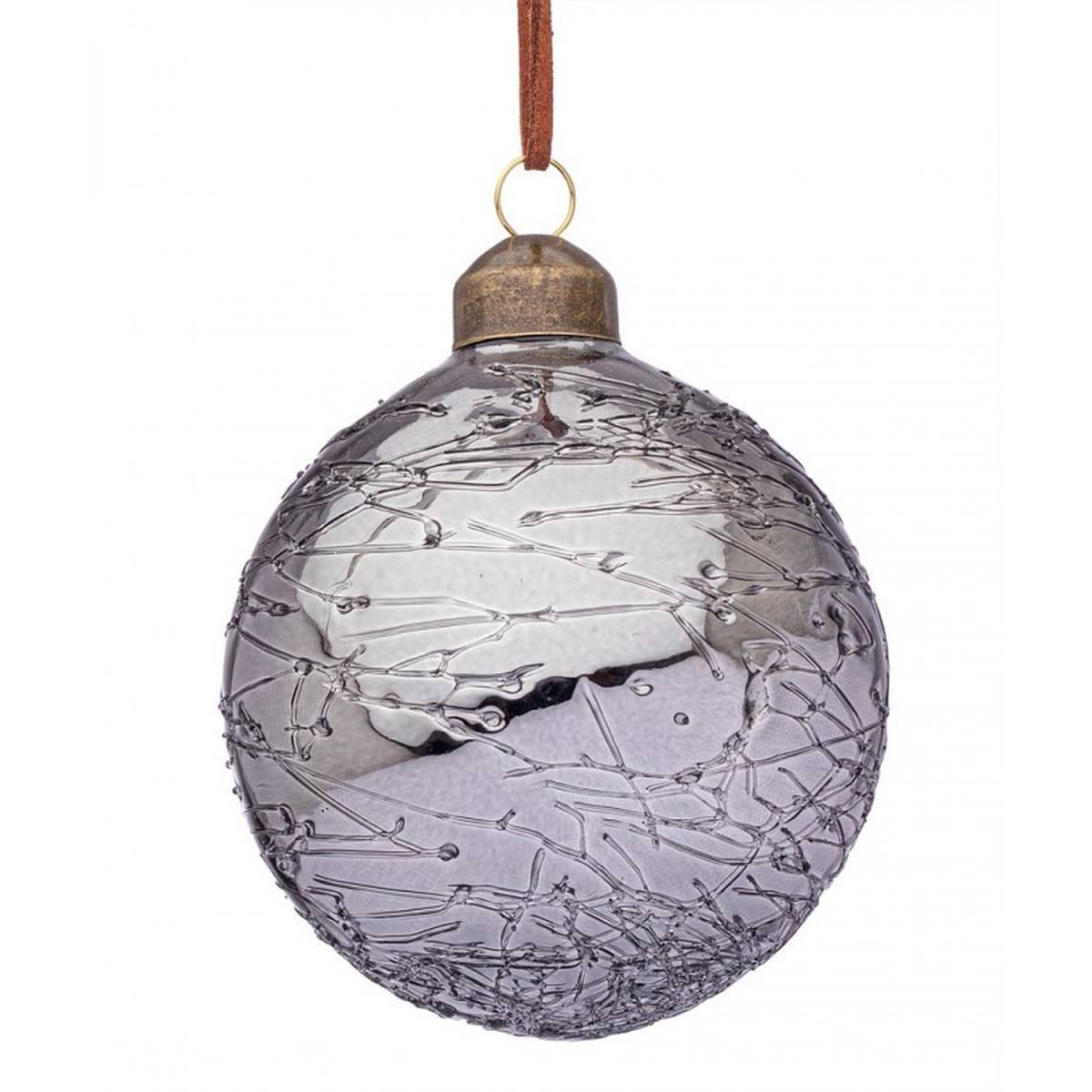 Pallina Natale Vetro cm.8 Argento Glaciale |Bizzotto