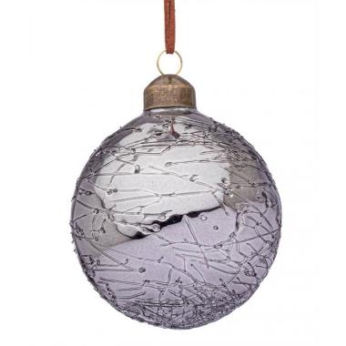 Pallina Natale Vetro cm.8 Argento Glaciale |Bizzotto