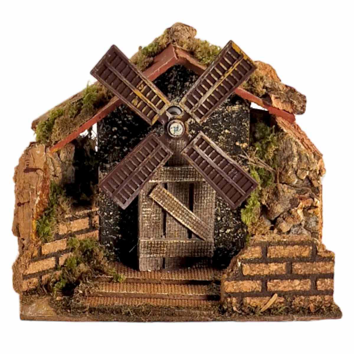 Mulino Vento Elettrico cm.15x10xH14 | Rossi Rosa